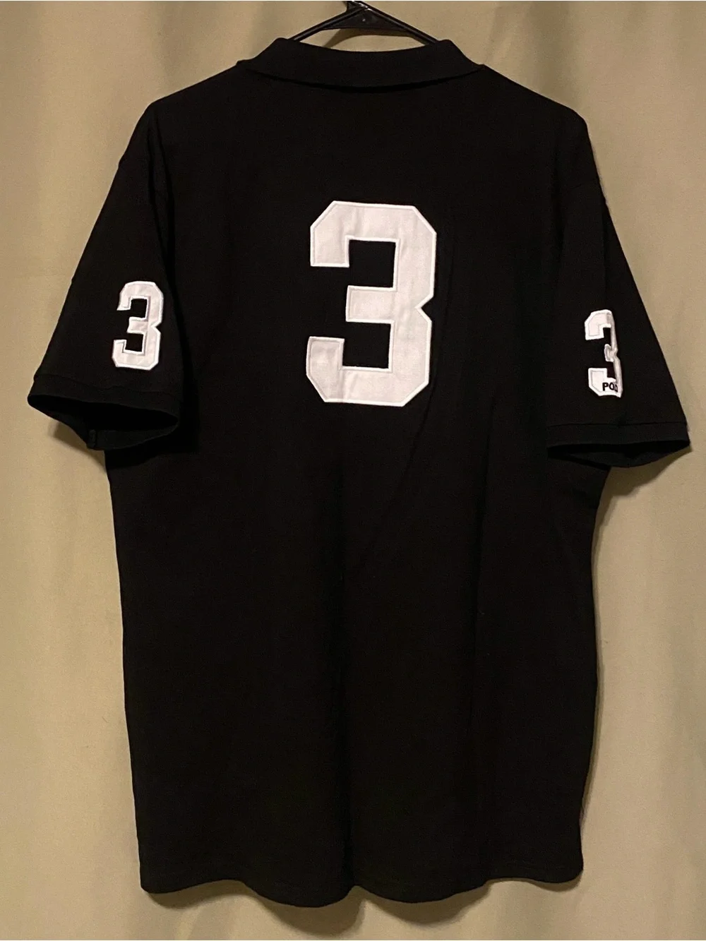 Vintage Polo Ralph Lauren Chicago Big Pony #3  Chief Keef Polo Shirt Black 4XL